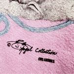 Vintage Fruit of the loom sweatshirt collared pink with dog and cat : Box R: Size L Photo 2