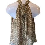 fab'rik  High Neck Halter Tie Flowy Sleeveless Top w/ Muted Geometric Pattern Photo 2