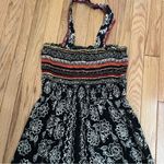Angie  Women's Printed Smocked Bodice with Halter Strap Maxi Dress. Size Small Photo 10