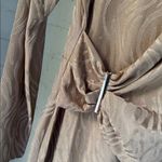 Daska dress Dusty Tan maxi faux wrap long sleeve rose gold bar accent large NEW Photo 3