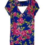Mabel  Blue Floral V-Neck Mini Dress. Size XS Photo 0