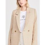 ANINE BING ππ Tweed Double Breasted Fishbone Blazer ~ Tan & Cream Medium Photo 0