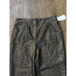 Veronica Beard  Stila Metallic Pants‎ NEW Black Gold Crop Straight Leg Trousers 2 Photo 3