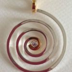 Swirl Design Pendant Jewelry Clear Stone New Photo 0