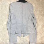 Rock & Republic  Denim Tuxedo Jacket size 8 Light Baby Blue Photo 7