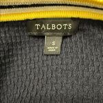 Talbots Textured Knit Cardigan Navy Pearl Button Contrast Trim Size Small Photo 1