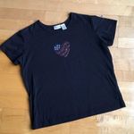 White Stag Crystal, Bling, Rhinestone Heart Tee, Black, Red, White, Blue, Size L Photo 2