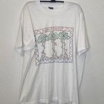Hand Designed Vintage Rainforest Design Puffy Paint White Cotton Stretch T Photo 0