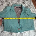 Diane Gilman  100% Silk Blue Blazer one button size large vintage 90s Photo 3