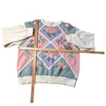 Alfred Dunner Vintage Floral Geometric Sweater Pastel multicolor Size 44 Photo 2