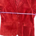 Red Suede Blazer Jacket Women's XL Button Pockets Liz & Co Western Boho Holiday Photo 5