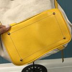 Calvin Klein  Sadia oatmeal Canvas yellow trim Hobo Shoulder Bag Women's 14”x11”‎ Photo 7