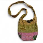 Sequin Embellished Shoulder Bag in Green and Pink Photo 2