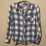 Rails  Hunter White blue and white plaid button‎ up shirt blouse top Size XS Photo 0