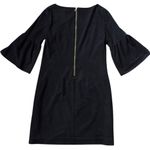 Sail To Sable EUC Faux Suede Bell Sleeve Shift Dress Black Size 4 Retail $288.00 Photo 5