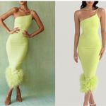 House Of CB  ‘Alessia’ Lime yellow neon Midi Dress NWOT‎ size M Photo 13