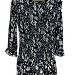 Walter Baker Dress Smocked Black and White Floral Marisol 3/4 Sleeves Medium Photo 0