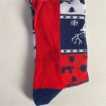 Winter Holiday Seasonal Print Crew Style Socks NWT OS Blue Photo 3
