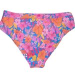 Cupshe NWT  Hot Pink Floral Ruffled Bralette High Waist Bikini Orange Retro XL Photo 6