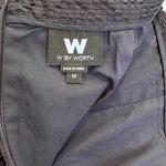 W By Worth  Midnight Navy Blue Eyelet Fringe Skirt Dressy‎ Office City Size 12 Photo 4