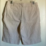 Talbots 🌞 Tan & White Striped Seersucker Bermuda Shorts Photo 6