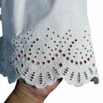 H&M Women's White Eyelet Cotton Tank Top Small Eyelet Lace Cami Romantic Boho Photo 15