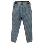 American Eagle Mom Jean | Size 6 Long | Hi-Rise Blue with White Stri… Photo 1