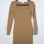 Aritzia New  Babaton Camel Tan Rego Sculpt Knit Dress Size Medium Photo 1