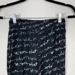 We Wore What NWT‎  Woman's Sz XS Black Sheer Flared Leg Logo Print Smocked Pants Photo 2