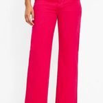 Loft High Rise Wide Leg Jeans in Magenta Dark Pink Size 6/28 Photo 1