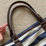 Target Extra Large Striped Canvas Tote Bag Beach Handbag Carryall Like New Photo 2