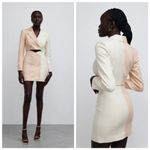 Significant Other Glider Blazer Dress Women’s Size 4 Peach Cream Cut Out Linen M Orange Photo 12