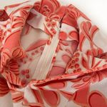 Vintage Handmade Peach White Floral Polyester Midi to Maxi Hostess Dress Size M Photo 6