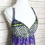 Self Esteem Purple & Blue Multicolor Crochet Back Boho Casual Mini Sun Dress Size Medium Photo 10