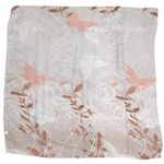 New Butterfly Floral Print Lightweight Infinity Scarf Neutral Brown White Pink Photo 2