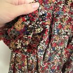 Entro  | Floral V Neck Button Front Long Balloon Sleeve Chiffon Mini Dress, S Photo 5