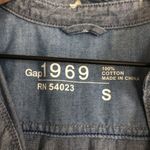 Gap  1969 Cotton Blue Denim White Polka Dots Button Up Long Sleeve Shirt Top Photo 1