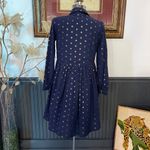 JUDE CONNALLY Briar Navy & Gold Polka Dot Babydoll Shirt Dress Sz XS 💚🎀 Blue Photo 6