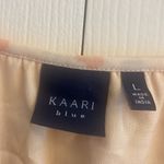 Kaari Blue  peach‎ floral midi dress tie waist size L Photo 3