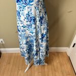 SheIn Blue & White Floral Toile Midi Sundress Dress Size Small Photo 5