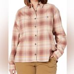 Carhartt Rugged Flex Loose Fit Midweight Flannel Plaid Stucco Shirt Size Small Photo 1
