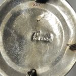 Mexico Alpaca Abalone Mother of Pearl Inlay Flower Mexican Alpaca Silver Pin Photo 4