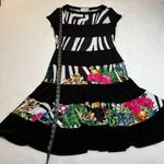 Joseph Ribkoff Round Neck Stripe Tropical Zebra Print Dress Size 10 Colorful Photo 6