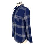 Rails  Charli Linen Blend Button-Down Shirt Patriot Blue White Size Small Photo 4
