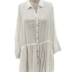 l*space L* Pacifica Tunic Button Down Shirt White Size Medium Large Photo 1