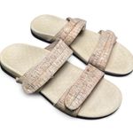 Vionic  Cork Shore Slide Slip On Sandals Adjustable Womens 9 Tan 2 Strap Comfort Photo 0