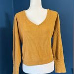 Sanctuary Mustard Yellow Long Sleeve Highline Waffle Knit Top Size M Photo 4
