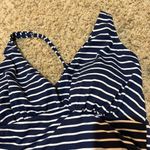 Garnet Hill  Navy White Nautical Stripe One Piece Swimsuit Photo 4