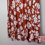 Bec & Bridge Blossom Strapless Satin Floral Cowl Back Maxi Dress Rust Red Photo 2