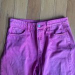 Vervet 90s Vintage Super High Rise Cropped Distressed Flare Jeans Hot Pink Photo 5